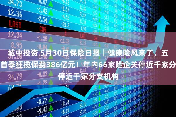城中投资 5月30日保险日报丨健康险风来了，五大玩家首季狂揽保费386亿元！年内66家险企关停近千家分支机构