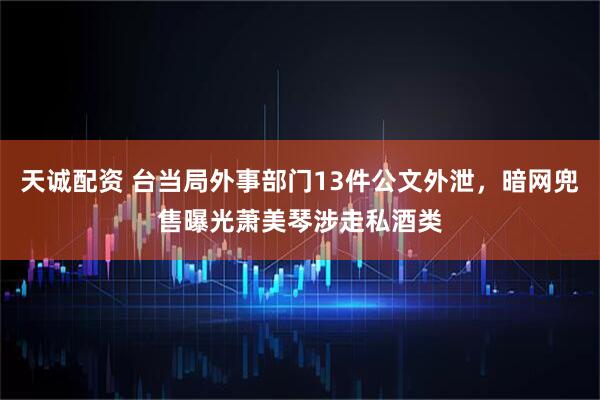 天诚配资 台当局外事部门13件公文外泄,暗网兜售曝光萧美琴涉走私酒类